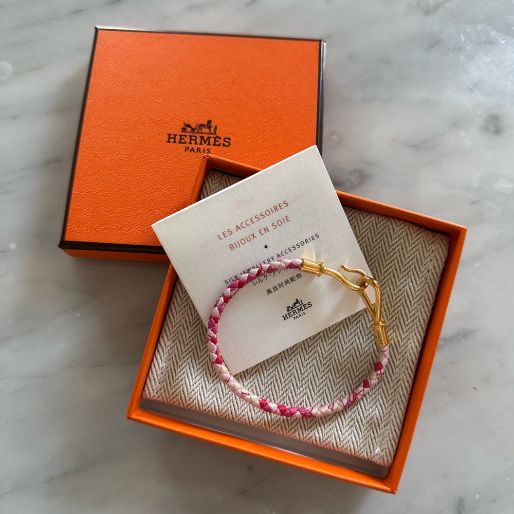 Hermes Pink and Gold Bracelet